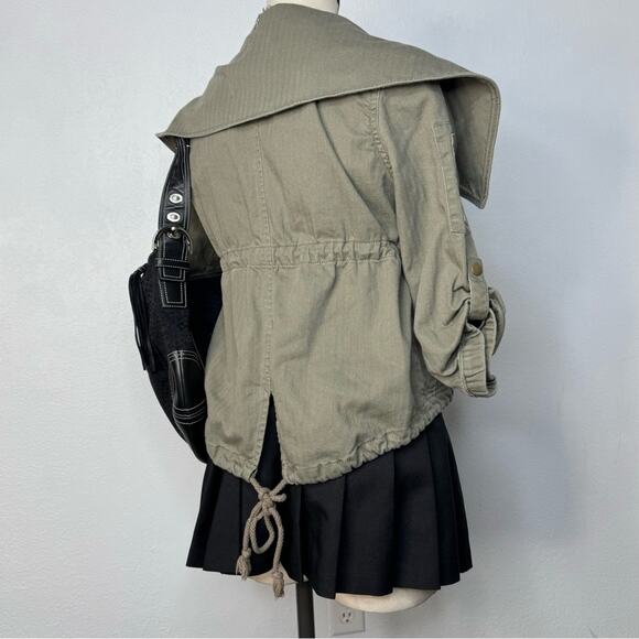 Cropped Utility Jacket Amy Green Hang Ten Size Small Downtown Girl - Picture 4 of 10